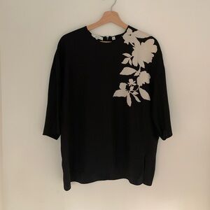 Vince Silk Blend Blouse Floral Relaxed Fit Light Weight Business Casual